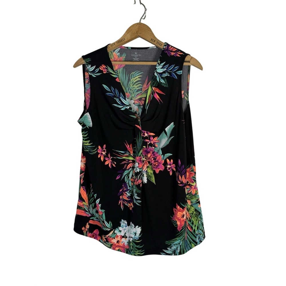 Worthington Sleeveless Tropical sleeveless Blouse Women's Petite Large